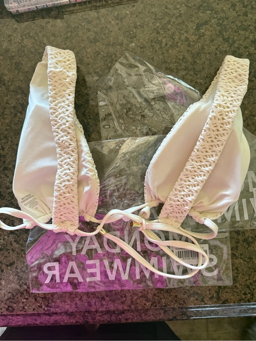 Monday Swimwear Ivory Crochet Bikini